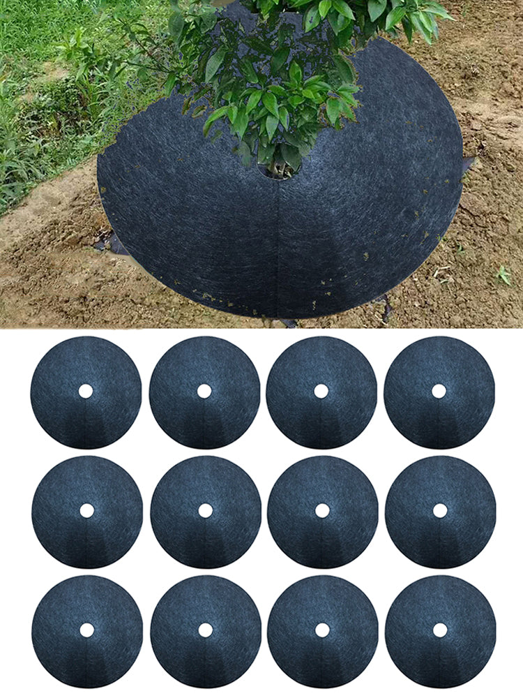 12Pcs Cloth Tree Protection Weed Mats For Vegetable Garden Diameter Made Of Nonwovens Material Covering Ring