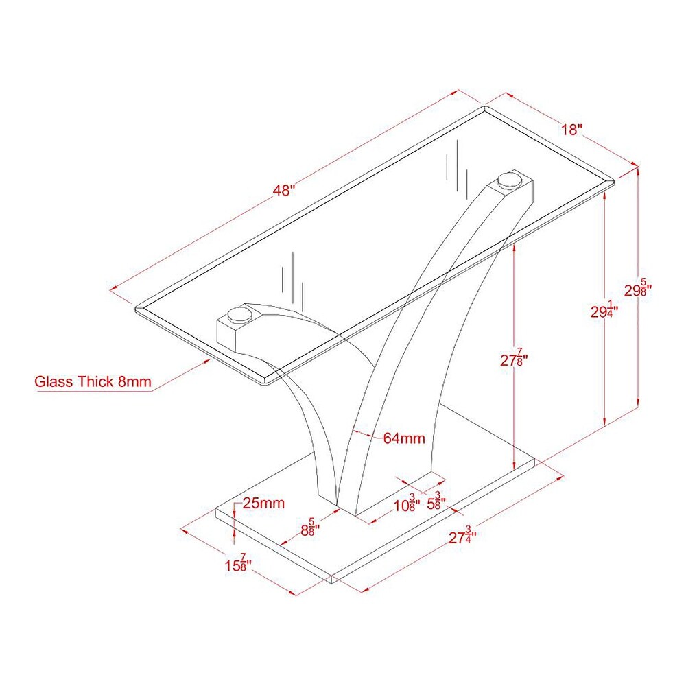 Quap Contemporary Grey 48 inch Glass Top Sofa Table by Furniture of America