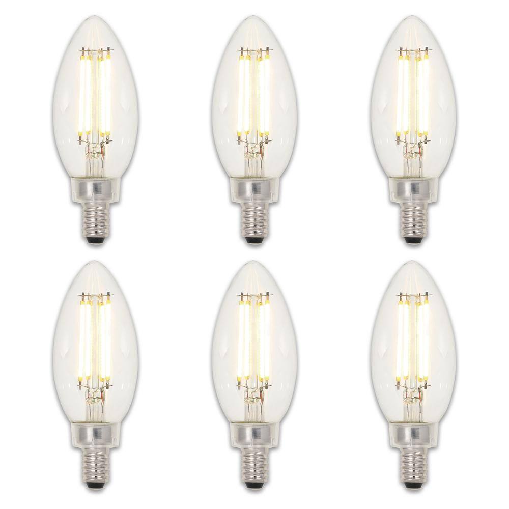 Westinghouse 60-Watt Equivalent B11 Dimmable Clear E12 Edison Filament LED Light Bulb 2700K (6-Pack) 5316820