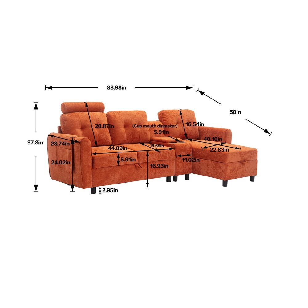 Storage Sofa Cozy Sectional Sofa for Living Room