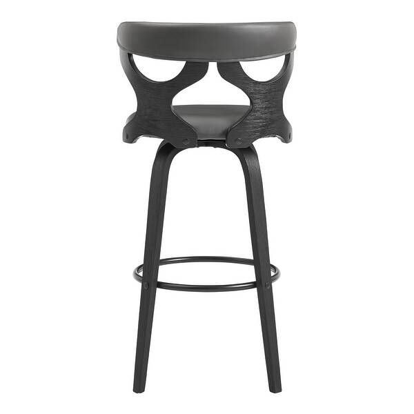 Zenia Modern Faux Leather and Wood Swivel Bar/Counter Stool