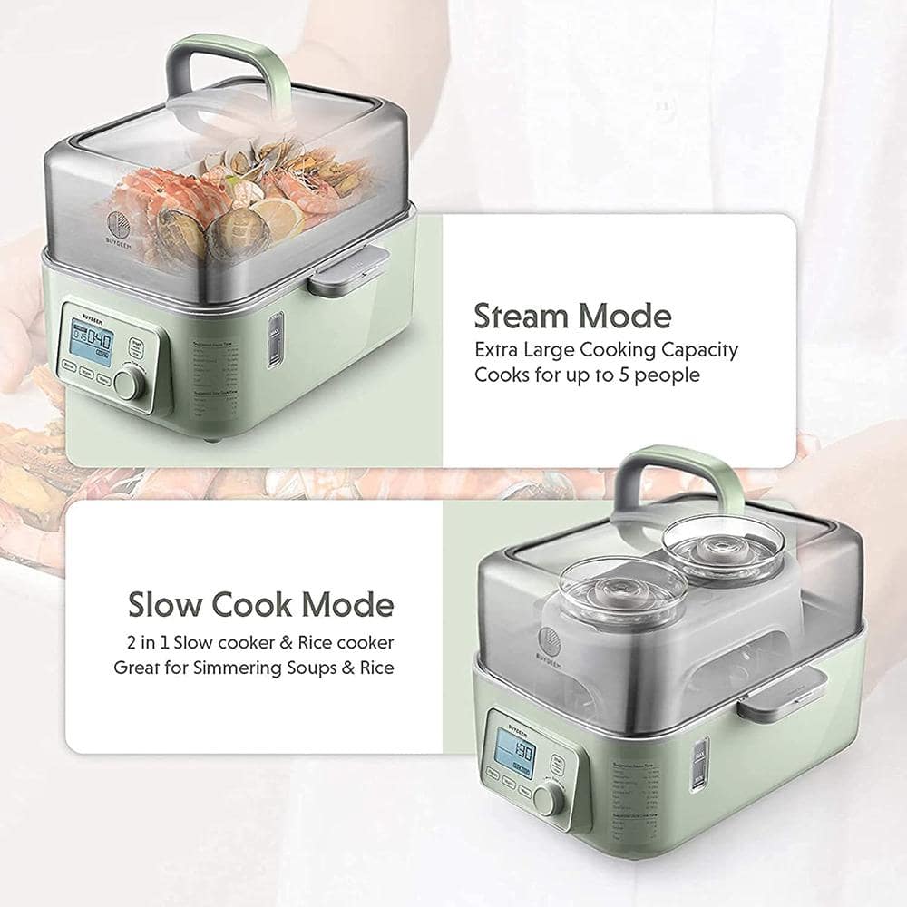 BUYDEEM 5-Qt Stainless Steel Electric Food Steamer with Auto Power-Off Protection G563