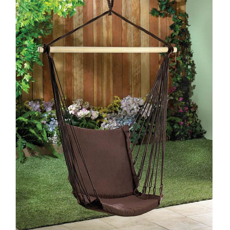 Dark Brown Recycled Cotton Garden Swing Chair