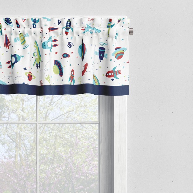 Bacati Space Multicolor Boys Cotton Window Valance