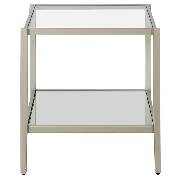 Hera 20'' Wide Square Side Table with Clear Shelf