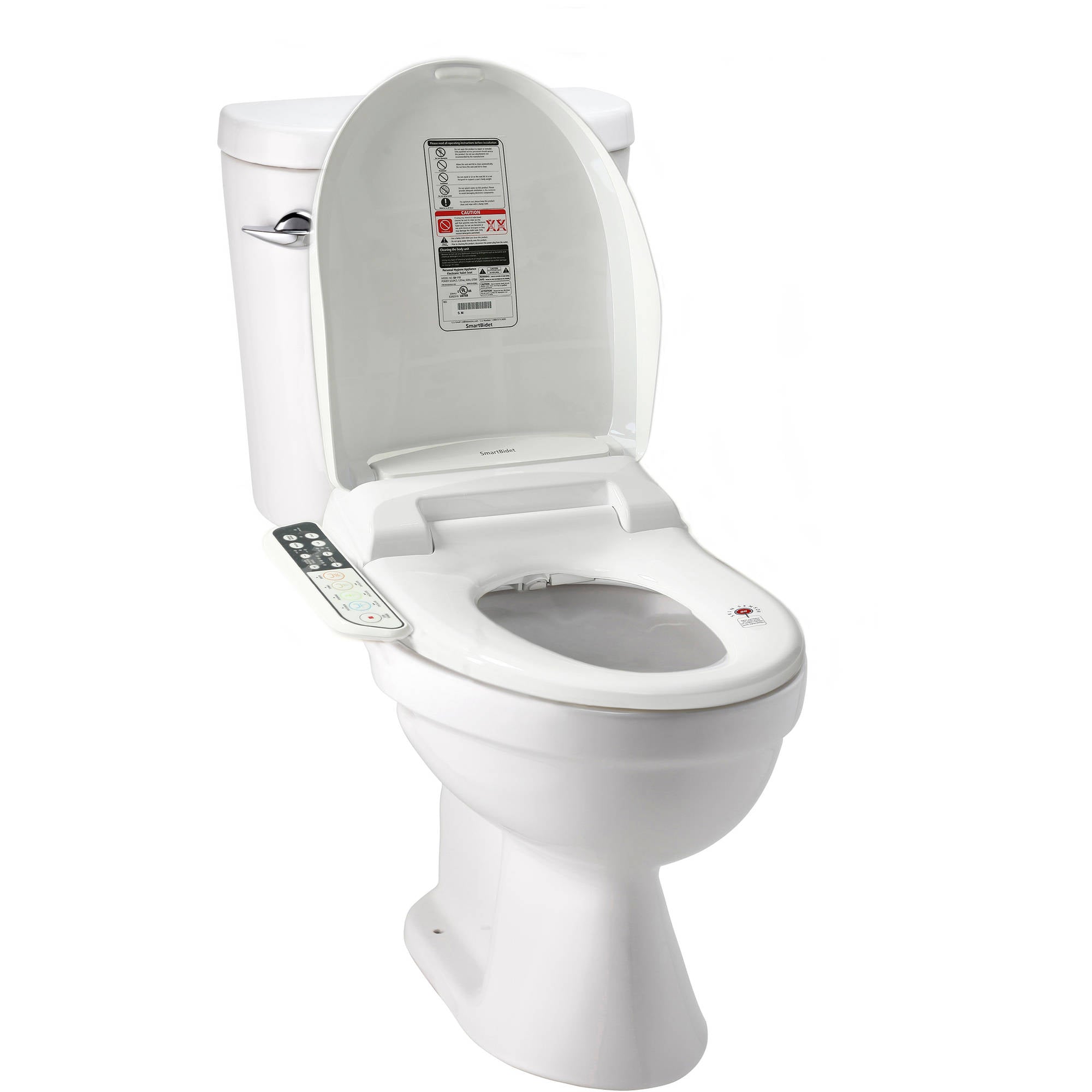 SmartBidet SB-110 Electric Bidet Seat for Elongated Toilets with Control Panel