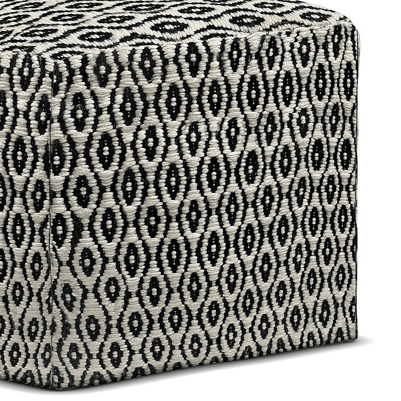 Simpli Home Kiana 18-in. Square Woven Indoor / Outdoor Pouf