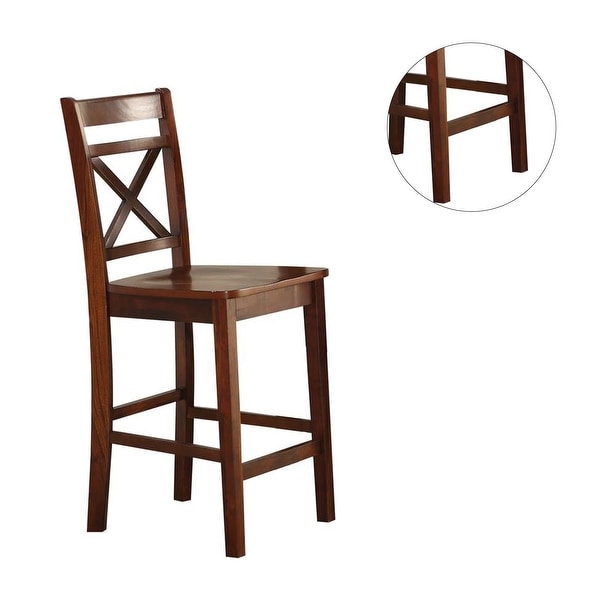 Set of 2 Wooden Counter Height Chairs