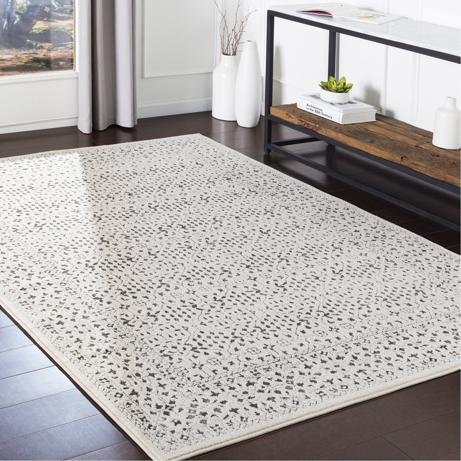 Bahar Rug in Medium Gray & Charcoal