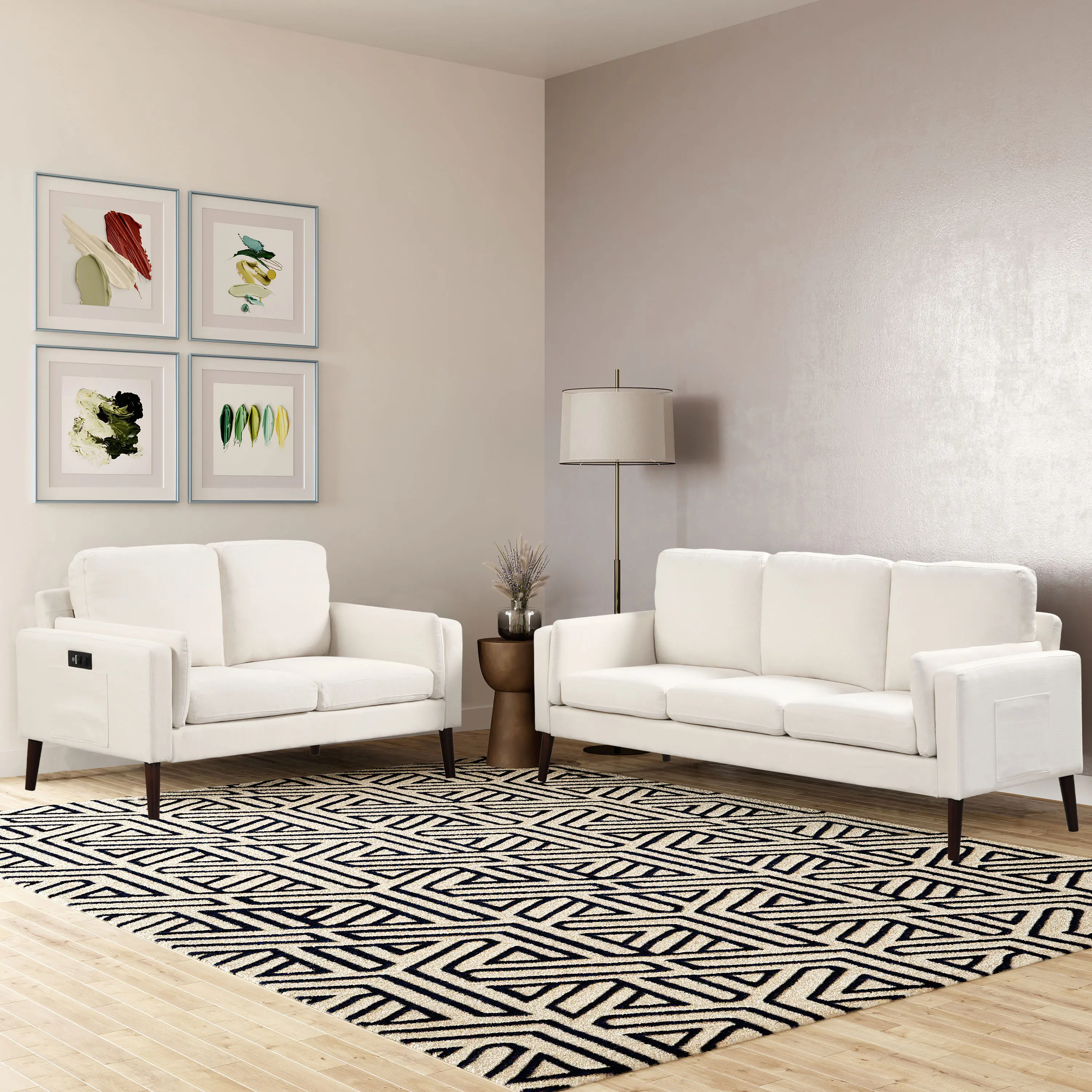 Corey Modern Cream Sofa