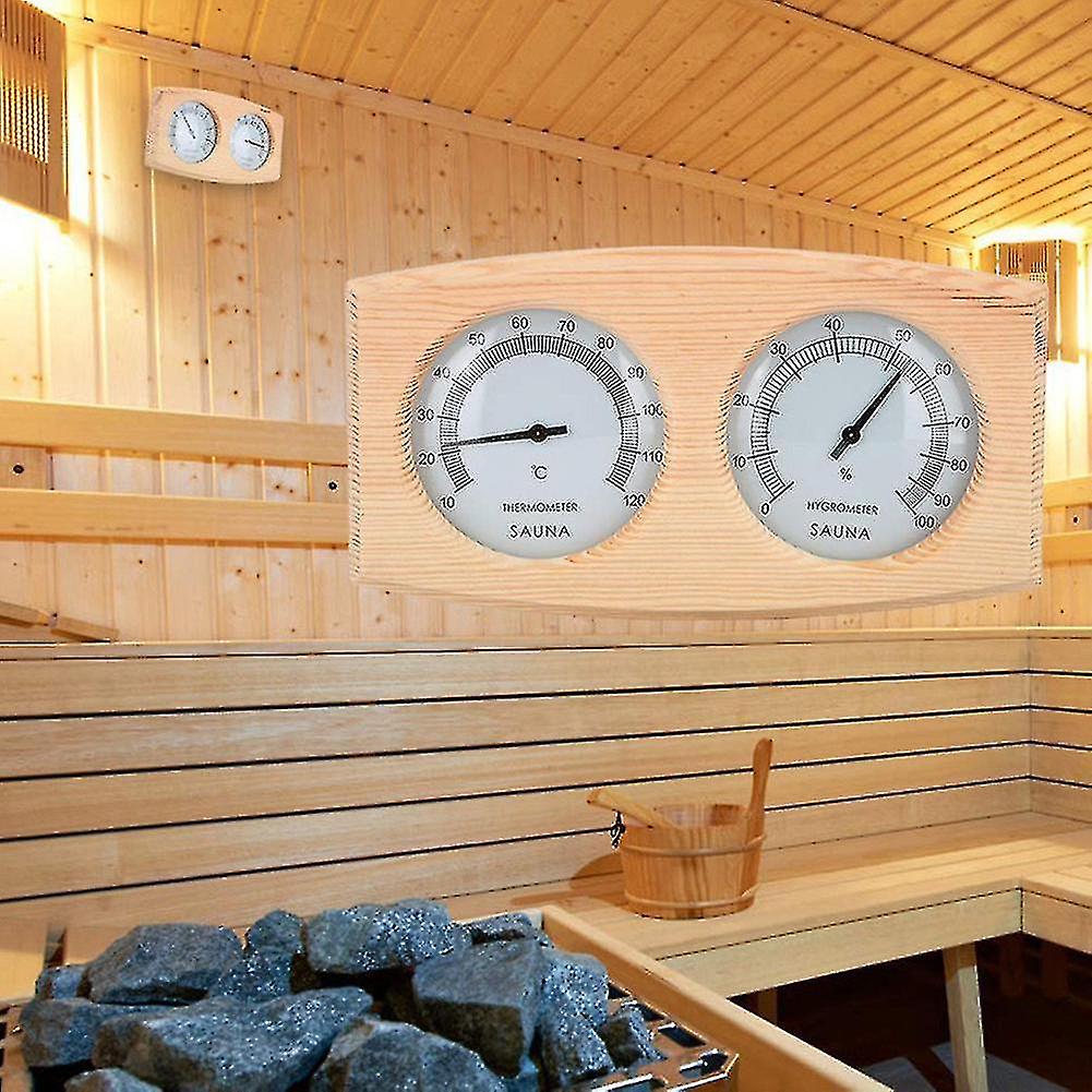 2 In 1 Sauna Room Wooden Thermometer Hygrometer Steam Temperature Humidity Meter