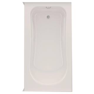 Aquatic Dossi 32 60 in. Acrylic Left Drain Rectangular Alcove Soaking Bathtub in Biscuit 727149640286