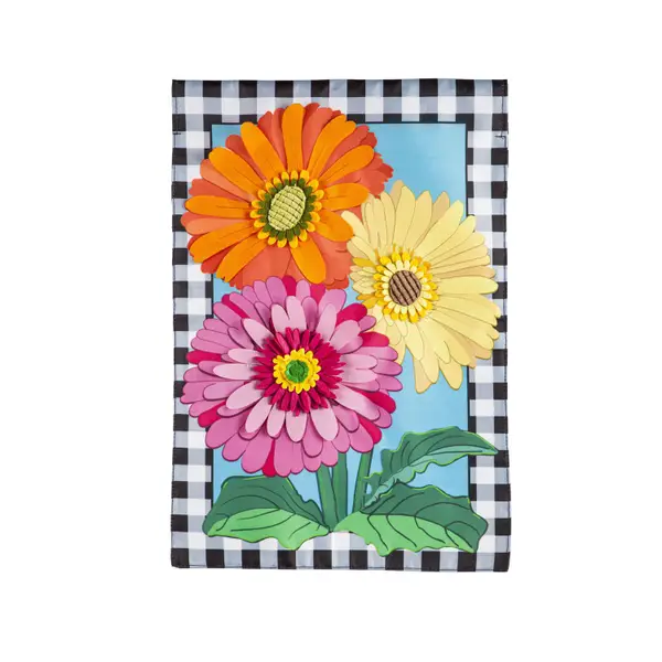 Evergreen Enterprises Gerbera Daisy Trio Garden Applique Flag