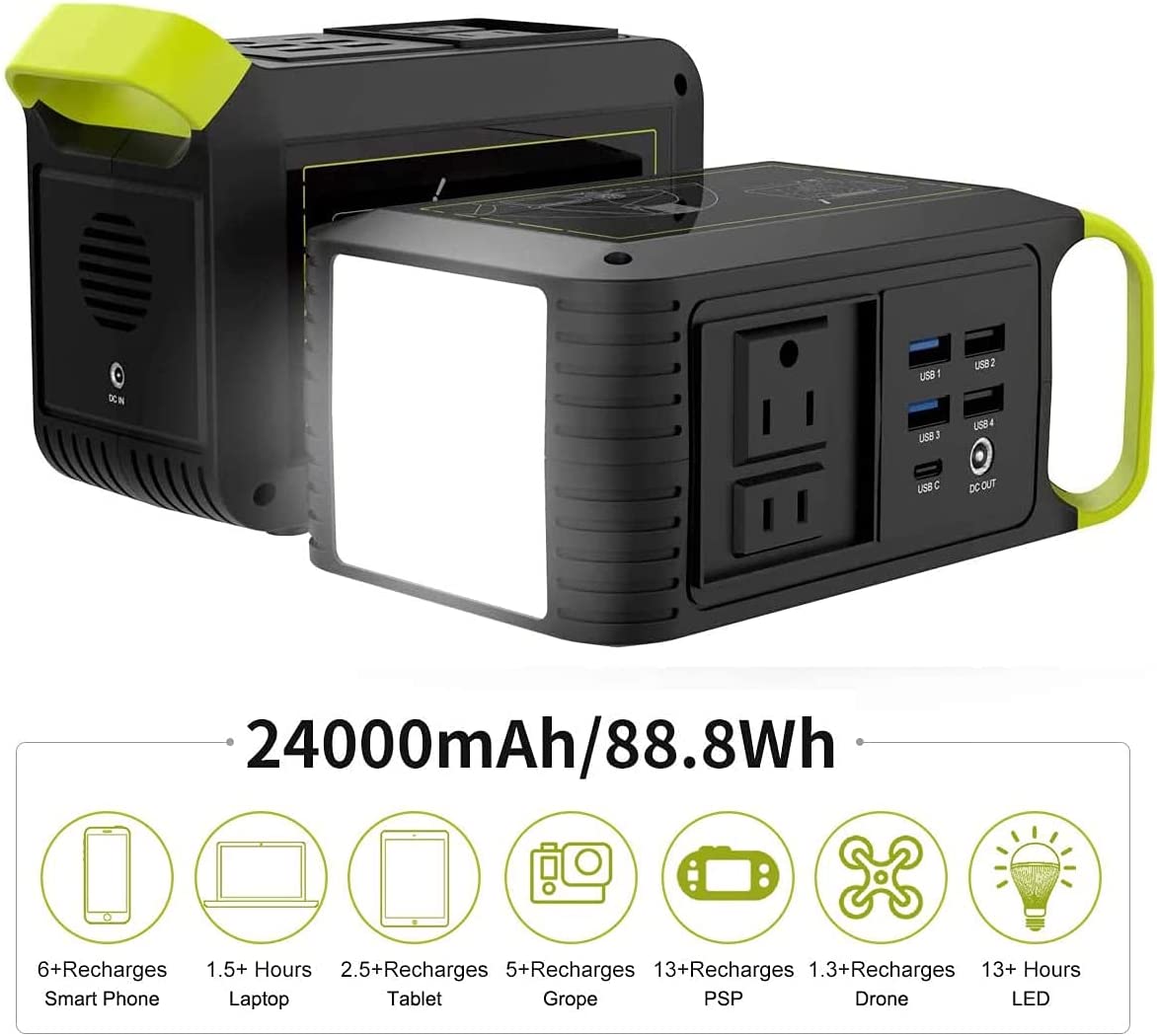 MARBERO 88Wh Portable Power Station 24000mAh Camping Solar Generator (Solar Panel Not Included)