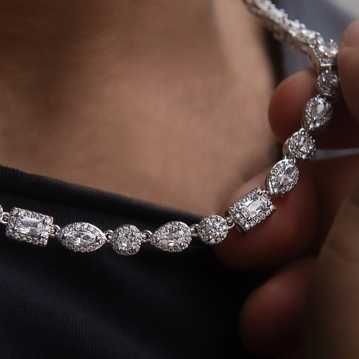 Mixed Diamond Pave Chain