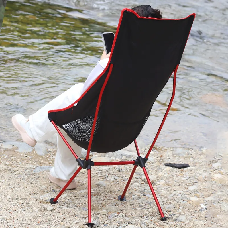 Hot Sale Outdoor Aluminum Ultralight Moon Chair Portable Garden Chair Fishing Seat Camping Beach Chairs