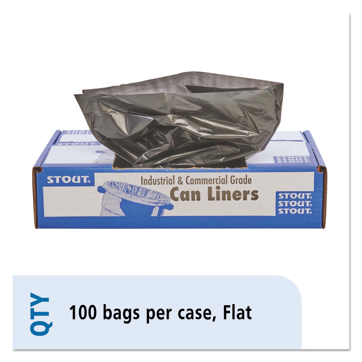 Total Recycled Content Plastic Trash Bags by Stoutandreg; by Envisionandtrade; STOT3340B15