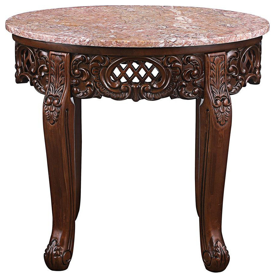 Design Toscano Chantret Marble Topped Side Table   Victorian   Side Tables And End Tables   by Kolibri Decor  Houzz