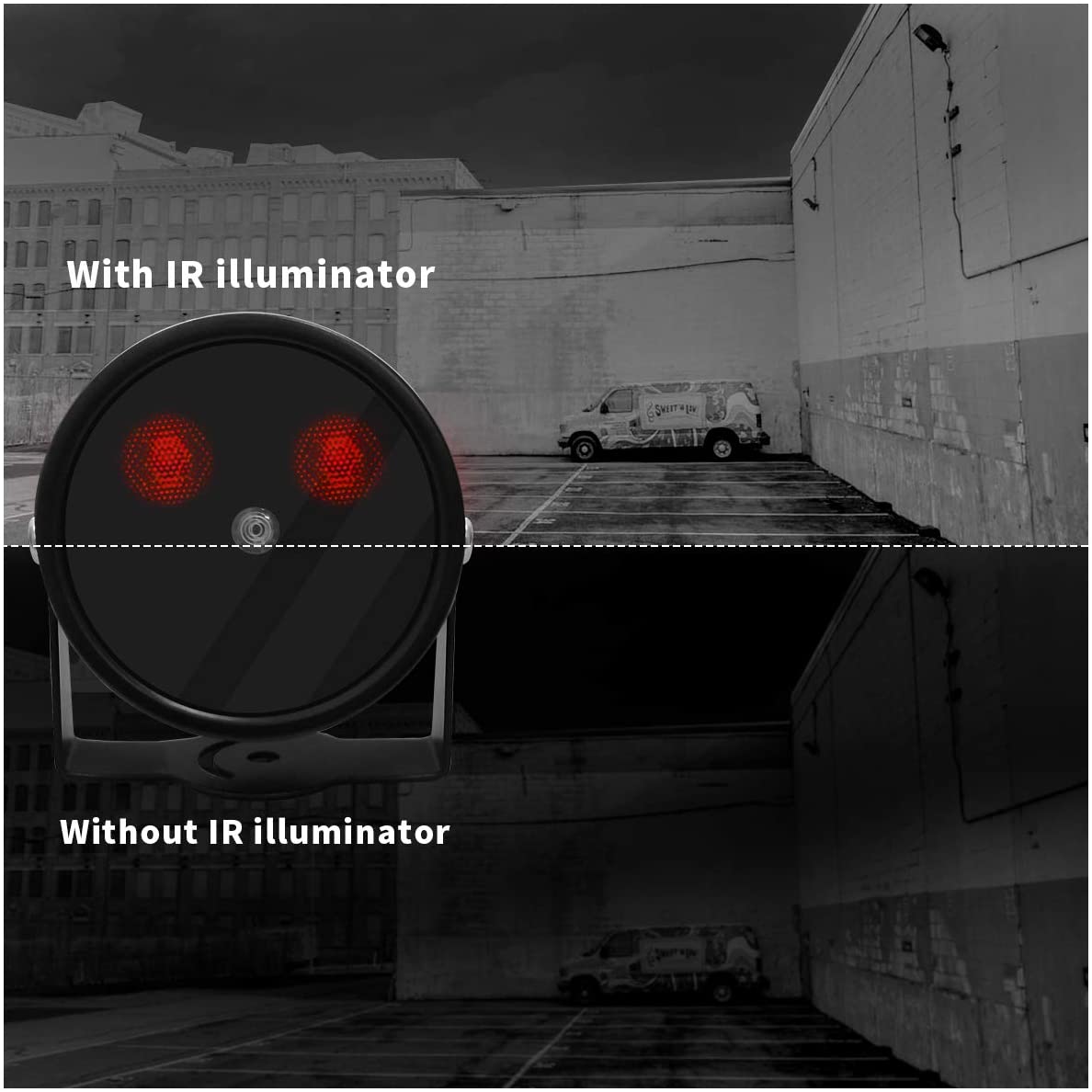 IR Illuminator 4-Led High Power Wide Angle Long Range IR Infrared Light， 850nm IR Flood Lights for Night Vision CCTV and IP Camera with Power Adapter