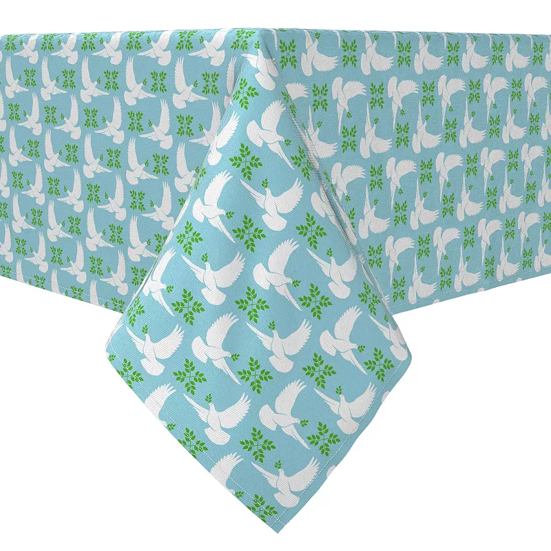 Square Tablecloth， 100% Cotton， 60x60， Flying Doves