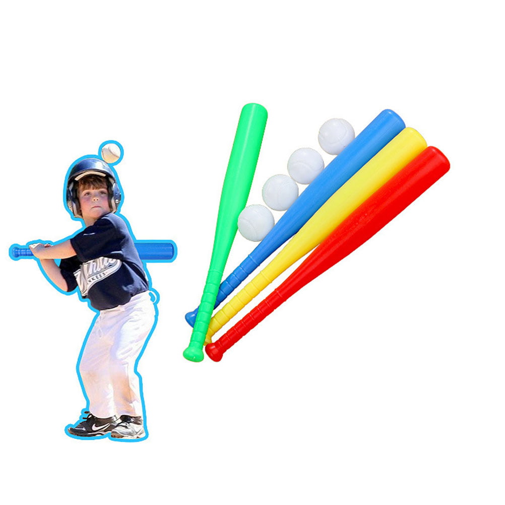 NUOLUX 1 Set Plastic Baseball Set Best Sports Baseball Set Toy Kit Educational Toys for Toddlers (Random Color, 3pcs Bats+3pcs Baseballs )