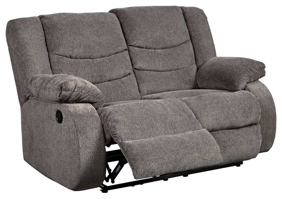 Tulen Reclining Loveseat  Gray 9860686   Transitional   Loveseats   by Homesquare  Houzz