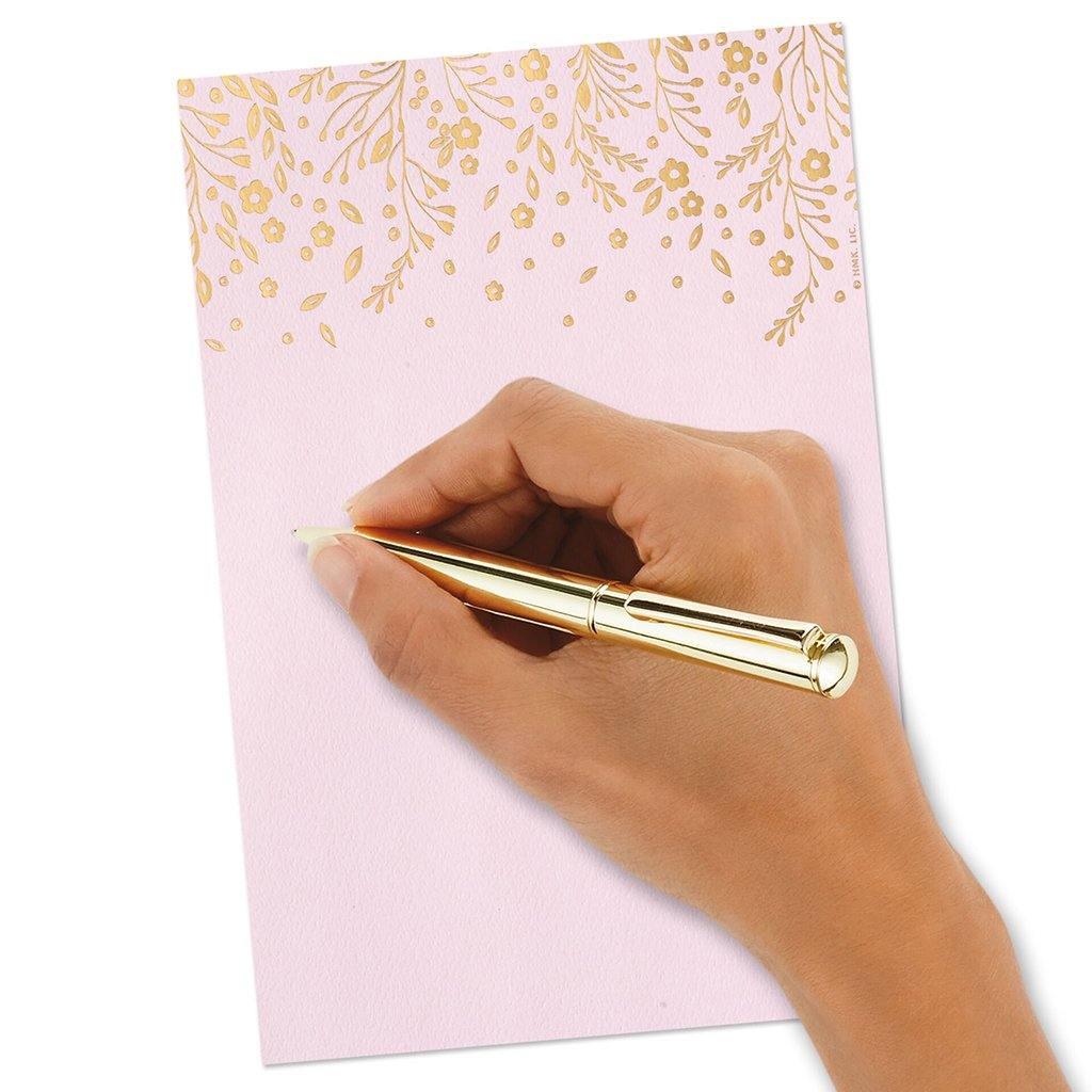 Hallmark  Gold Floral on Pink Stationery Set, Box of 20