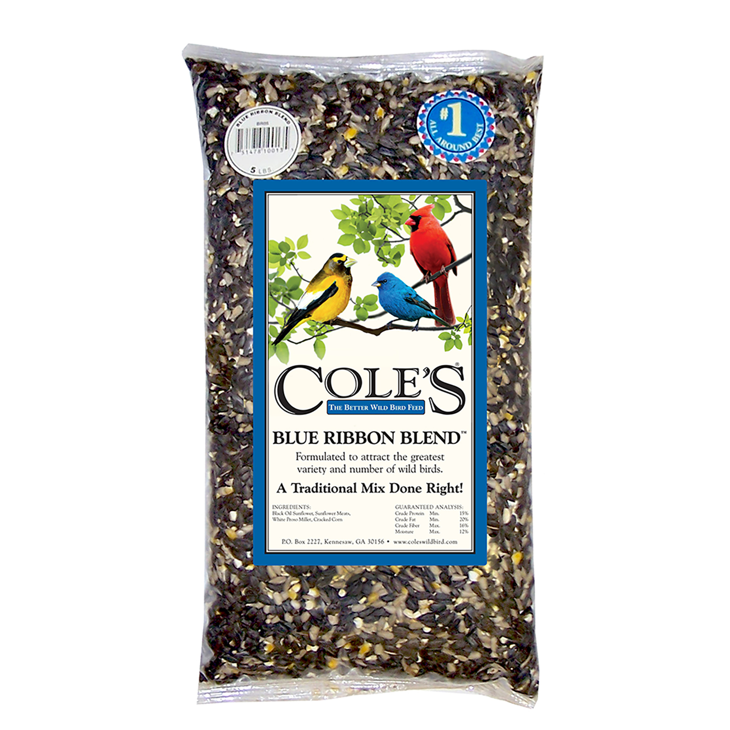 Coles Blue Ribbon Blend Assorted Species Black Oil Sunflower Wild Bird Food 5 lb