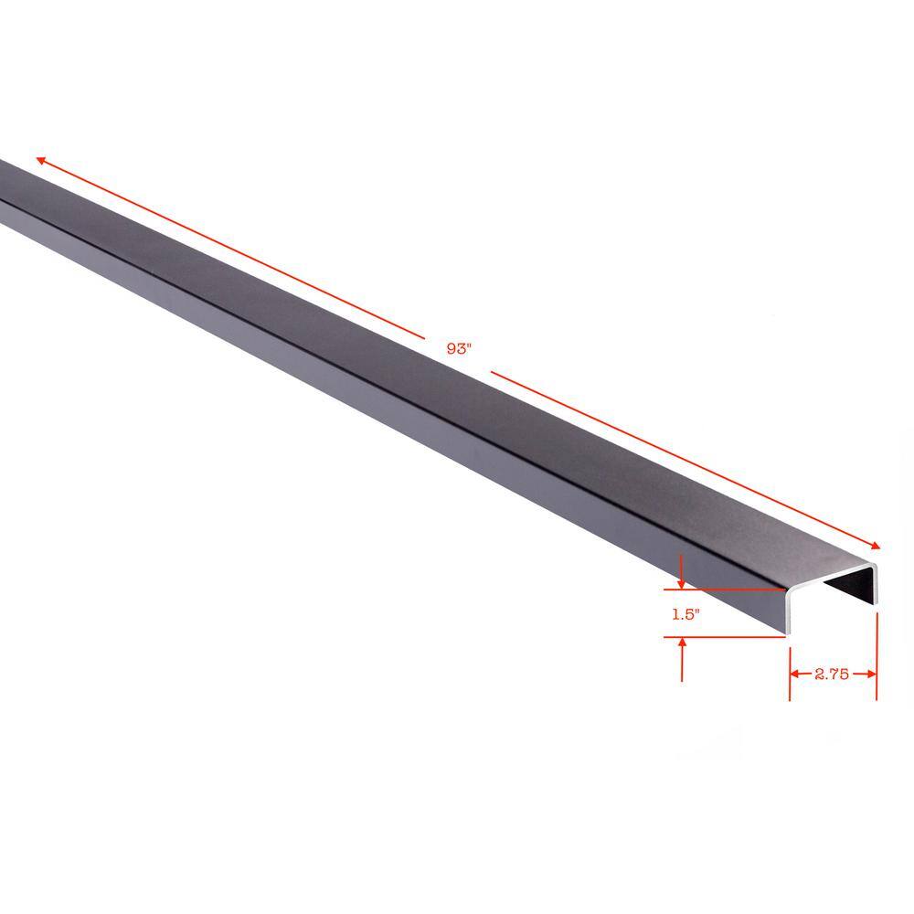 Slipfence 3 in. x 2 in. x 92.5 in. Black Aluminum Cap Rail for the Top of Slip Fence Vertical Fence System SF2-VCR93