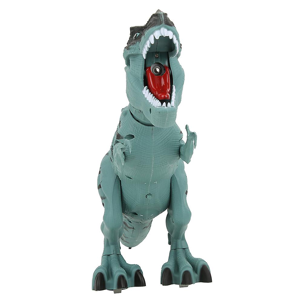 Electric Dinosaur Figures Intelligent Music Light Walking Spray Animals Model Kid Novelty Gift Toysblue