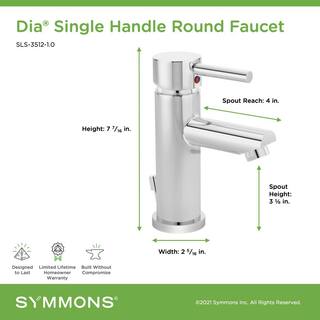 Symmons Modern Single Hole Single-Handle Bathroom Faucet with Drain Assembly in Chrome SLS-3512-1.0