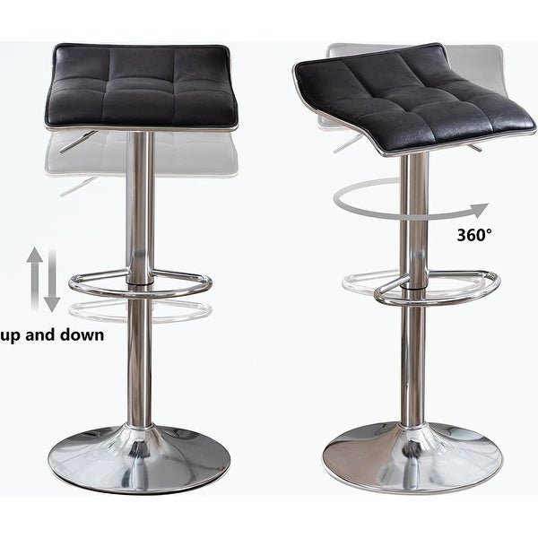 Square Backless Swivel Bar Stools with Metal Base