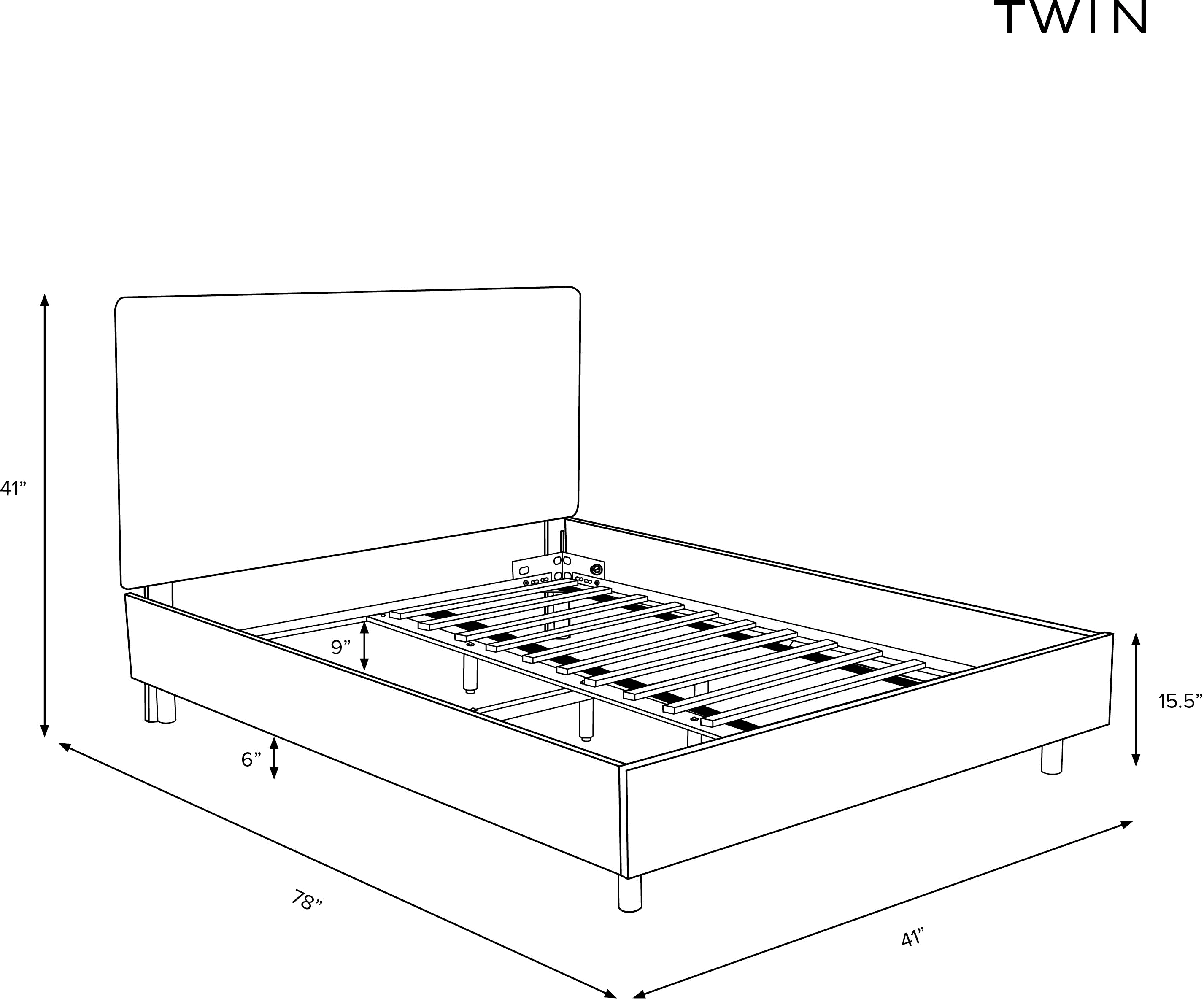 Brianna Black Scallop Twin Platform Bed - Skyline Furniture