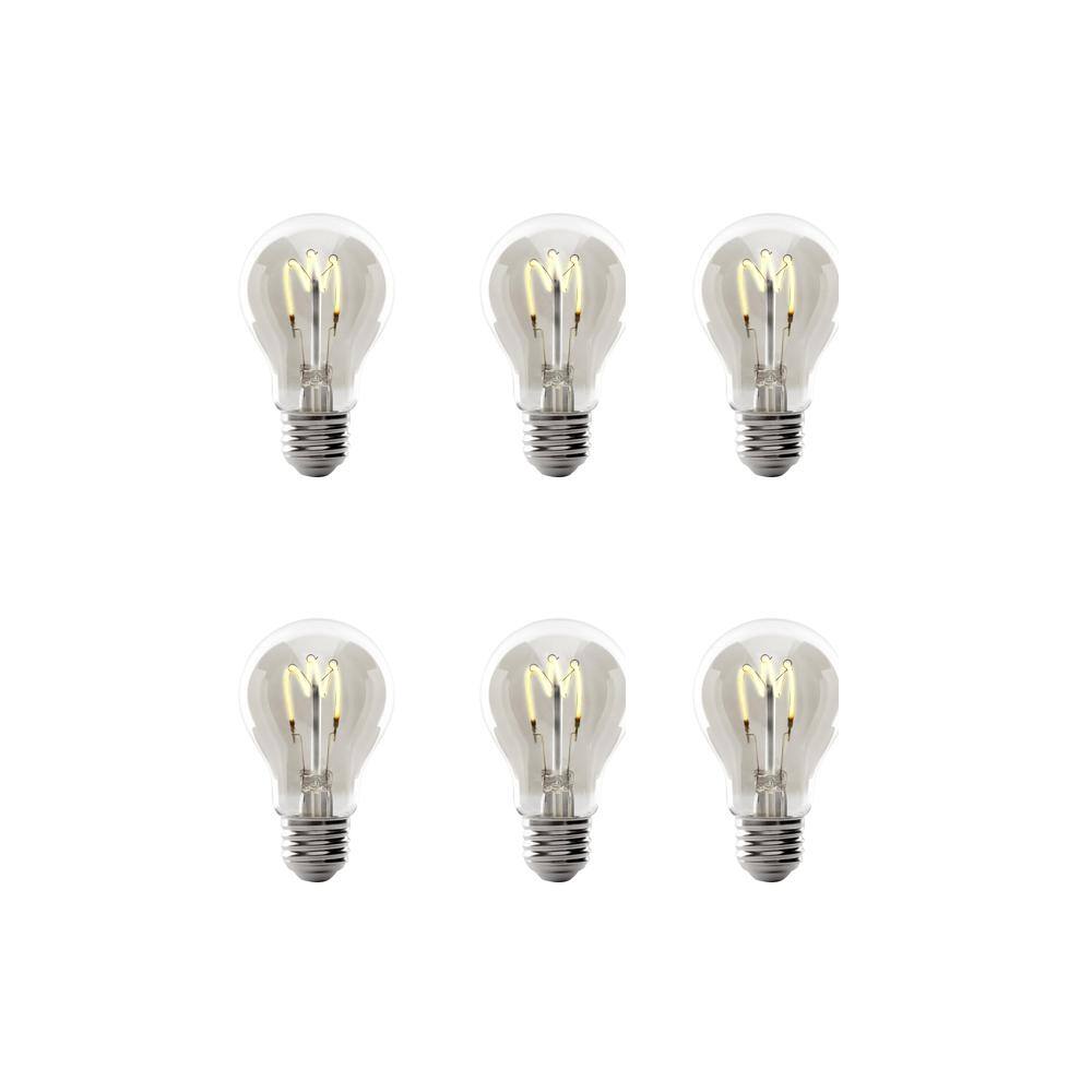 Feit Electric 40-Watt Equivalent A19 Dimmable H Shape Filament Clear Glass E26 Vintage Edison LED Light Bulb Warm White (6-Pack) AT19HCLLEDHDRP6