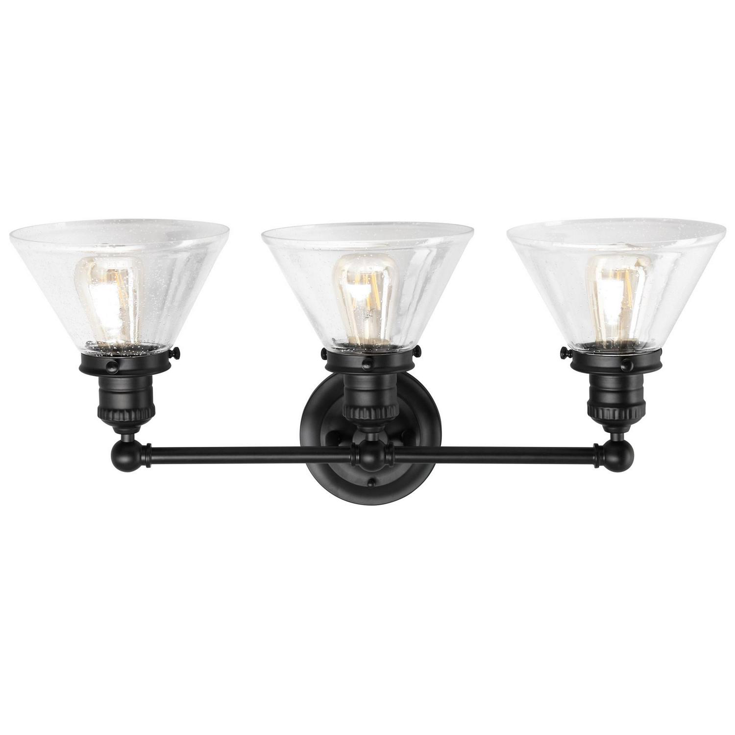 Design House Augustin Vanity Light in Matte Black， 3-Light