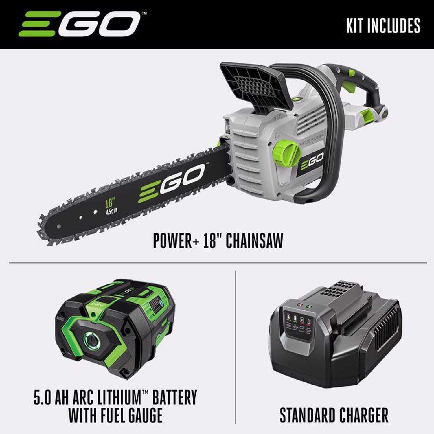 EGO Power+ CS1804 18 in. 56 V Battery Chainsaw Kit (Battery and Charger)