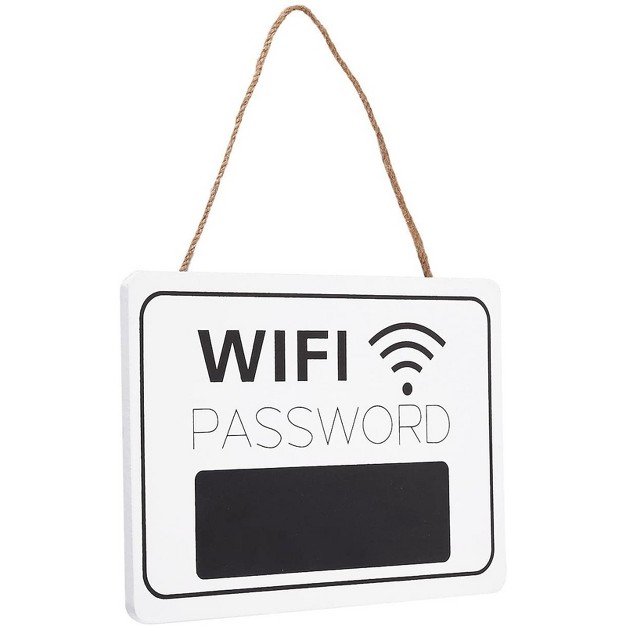 Juvale Wifi Password Sign 2 pack Wifi Password Hanging Board Wall mount Wooden Wifi Sign For Home And Business 7 9 X 5 6 X 0 27 Inches