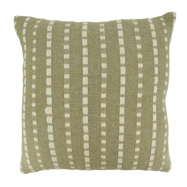 Saro Lifestyle Poly filled Stitched Stripe Throw Pillow