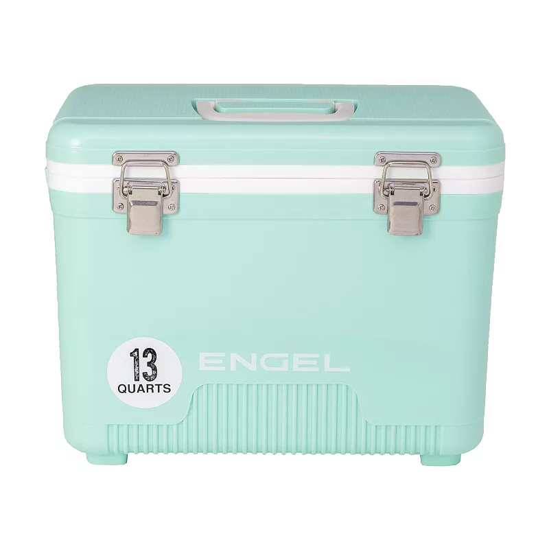 Engel 13 Quart 18 Can Leak Proof Odor Resistant Insulated Cooler Drybox， Seafoam