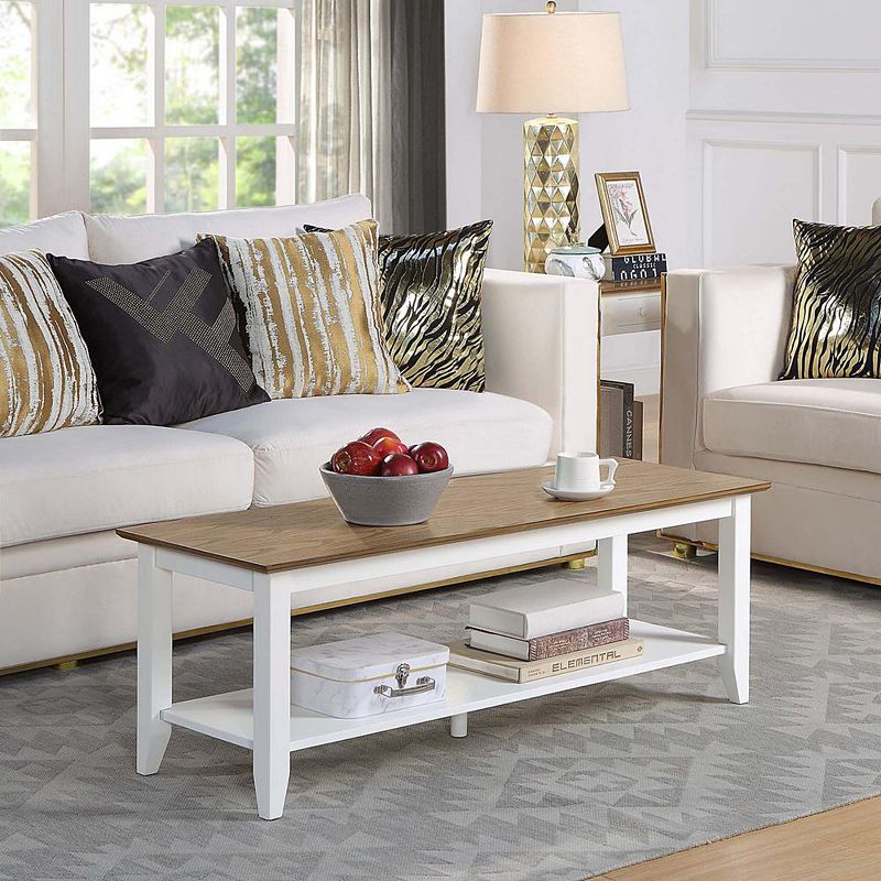 Convenience Concepts American Heritage Coffee Table with Shelf， Driftwood/White