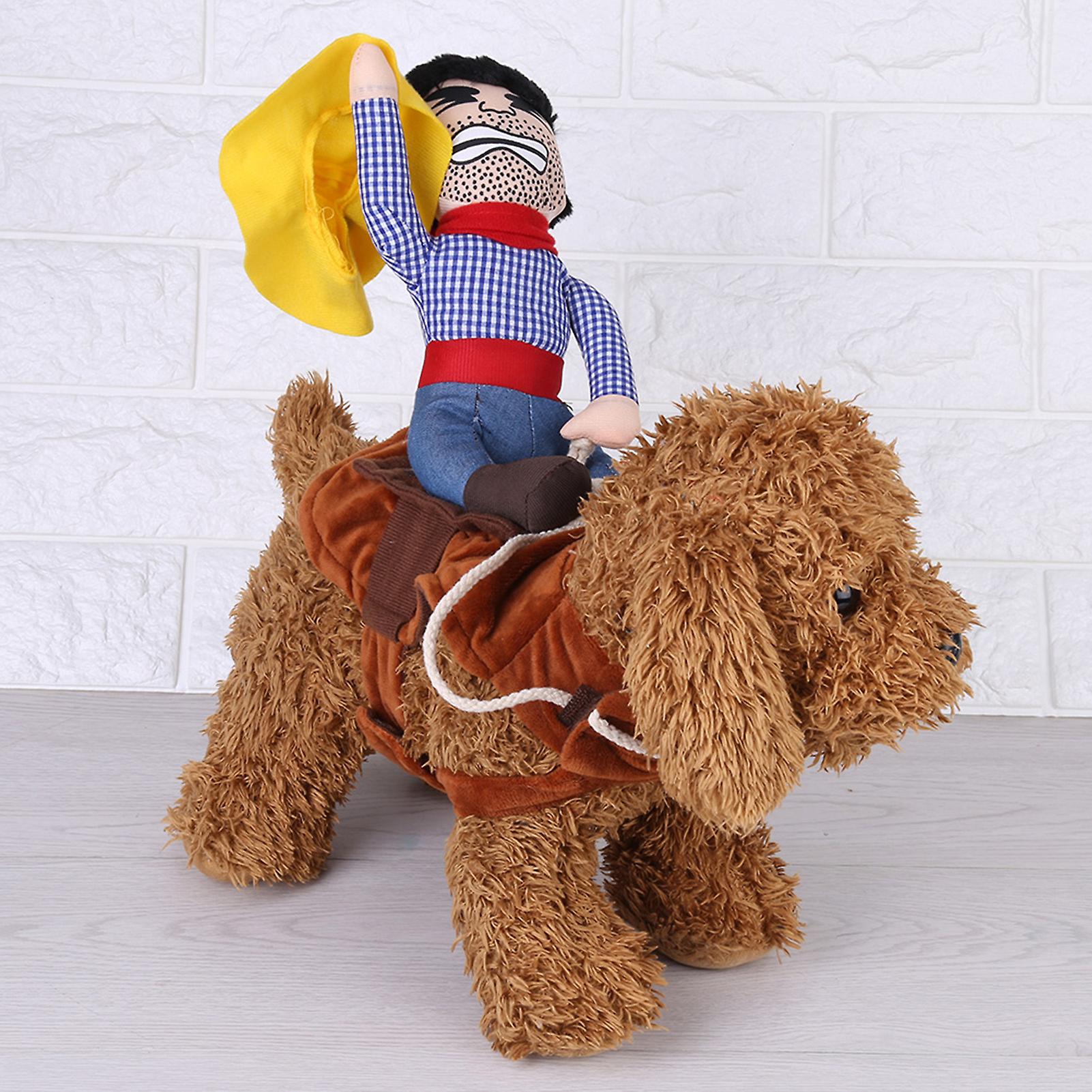 Pet Dog Cowboy Costume Funny Knight Riding Clothes Cosplay Apparel (xl)