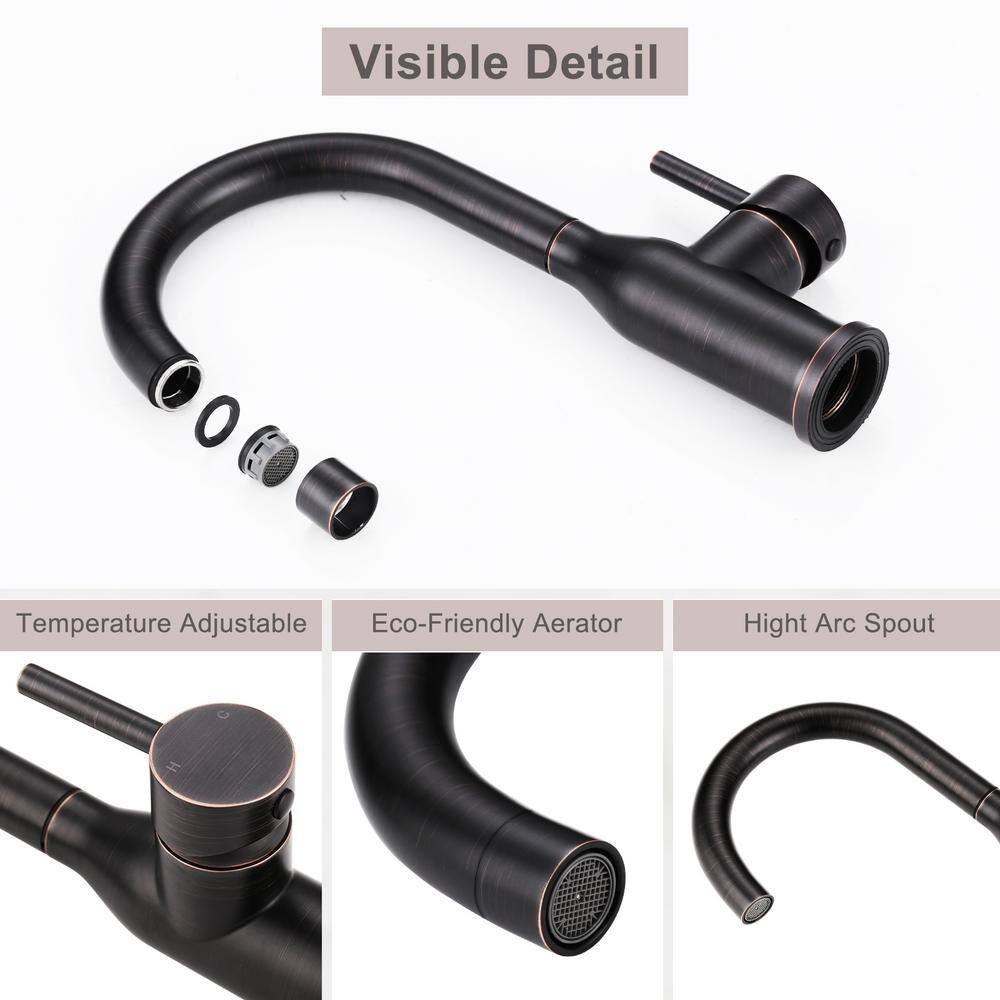 IVIGA Classic Single Handle Standard Kitchen Faucet in Oil Rubbed Bronze VBA02RB