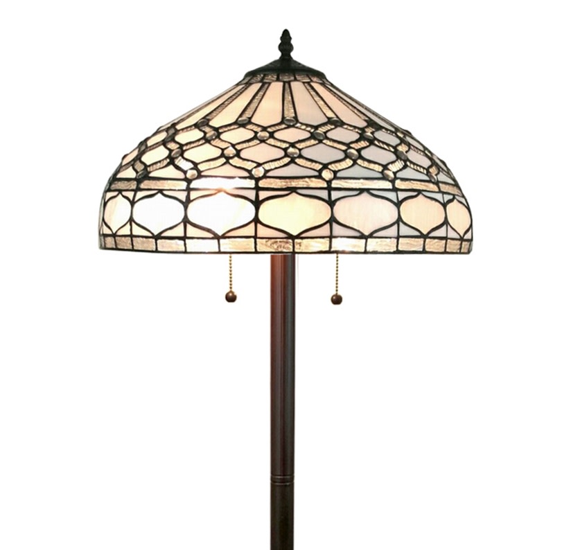 Tiffany Style 2 Light Geometric Floor Lamp - 62" Tall