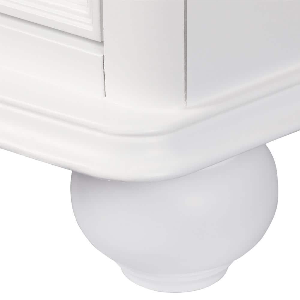 Home Decorators Collection Hampton Harbor 45 in W x 22 in D x 35 in H Freestanding Bath Vanity in White with White Marble Top