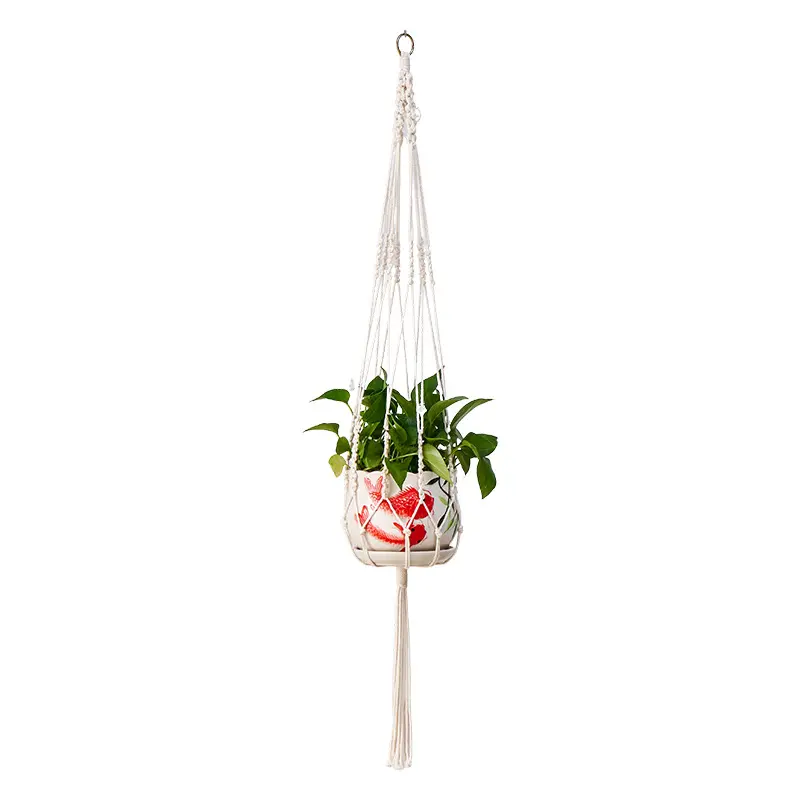 Cross border supply flowerpot hanging basket Gardening handmade wall decoration Hanging blue flower balcony net