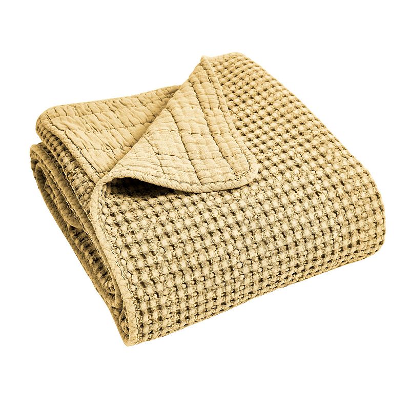 Levtex Home Mills Waffle Ochre Quilted Throw