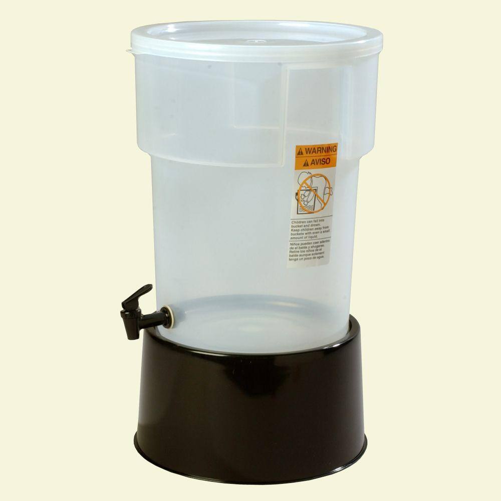 Carlisle 5 gal. Polypropylene Round Beverage Dispenser with Base in Translucent Reservoir and Black Base 222903