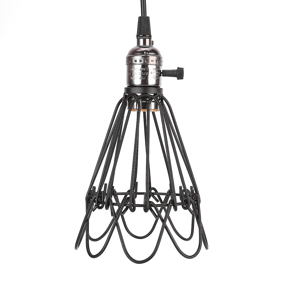 Vintage Iron Cage E26/E27 Industrial LED Ceiling Pendant Lamp for Cafe Bar 85-245V(Black)