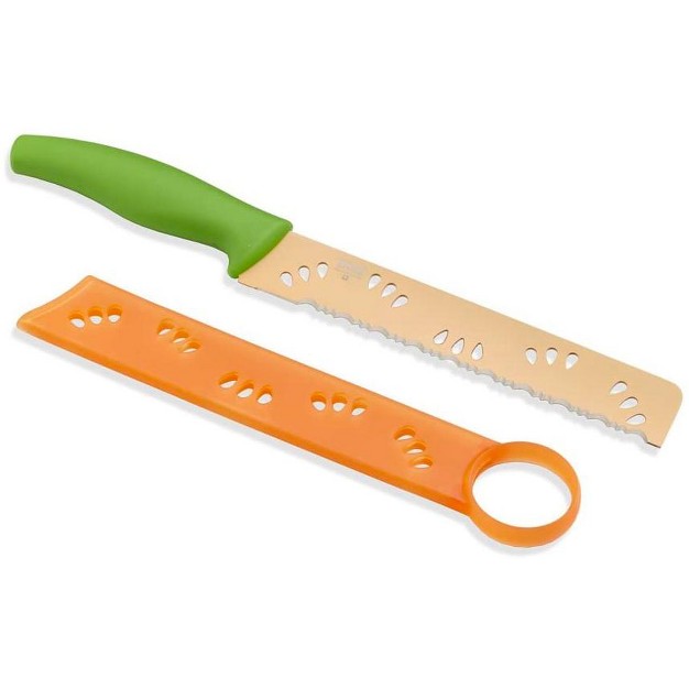 Kuhn Rikon Melon Knife With Storage Sheath 8 inch Orange