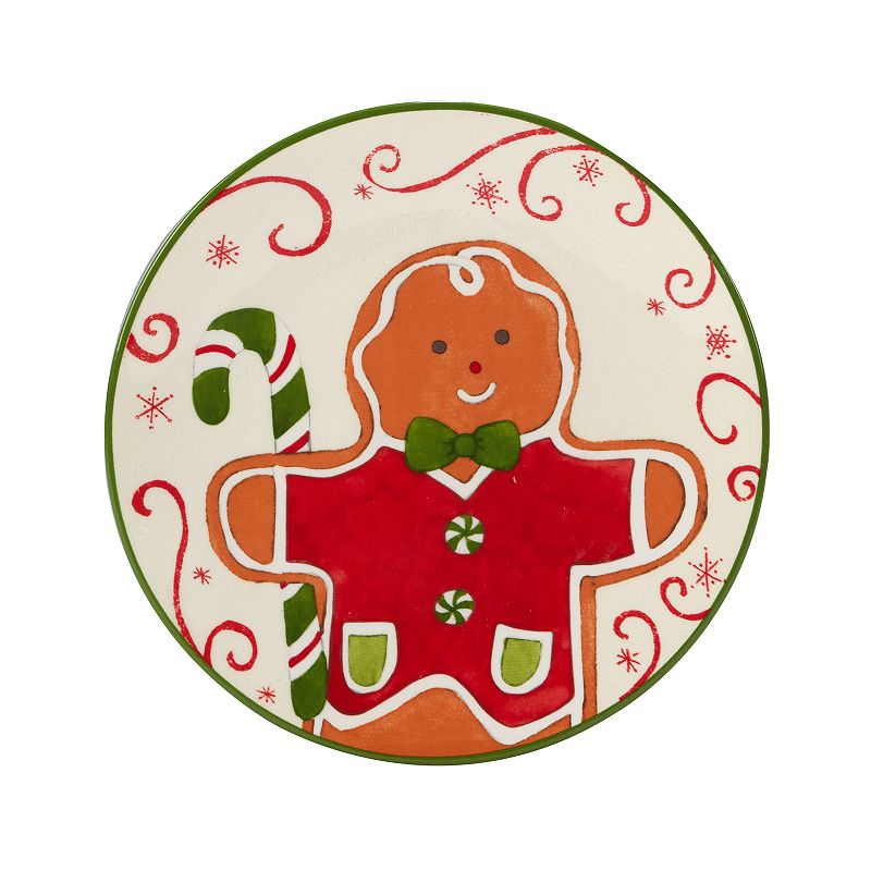 Certified International Holiday Magic Gingerbread 4-pc. Canape Plate Set